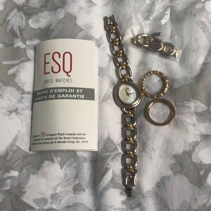 Authentic ESQ Watch-Two Tone with Mother of Pearl